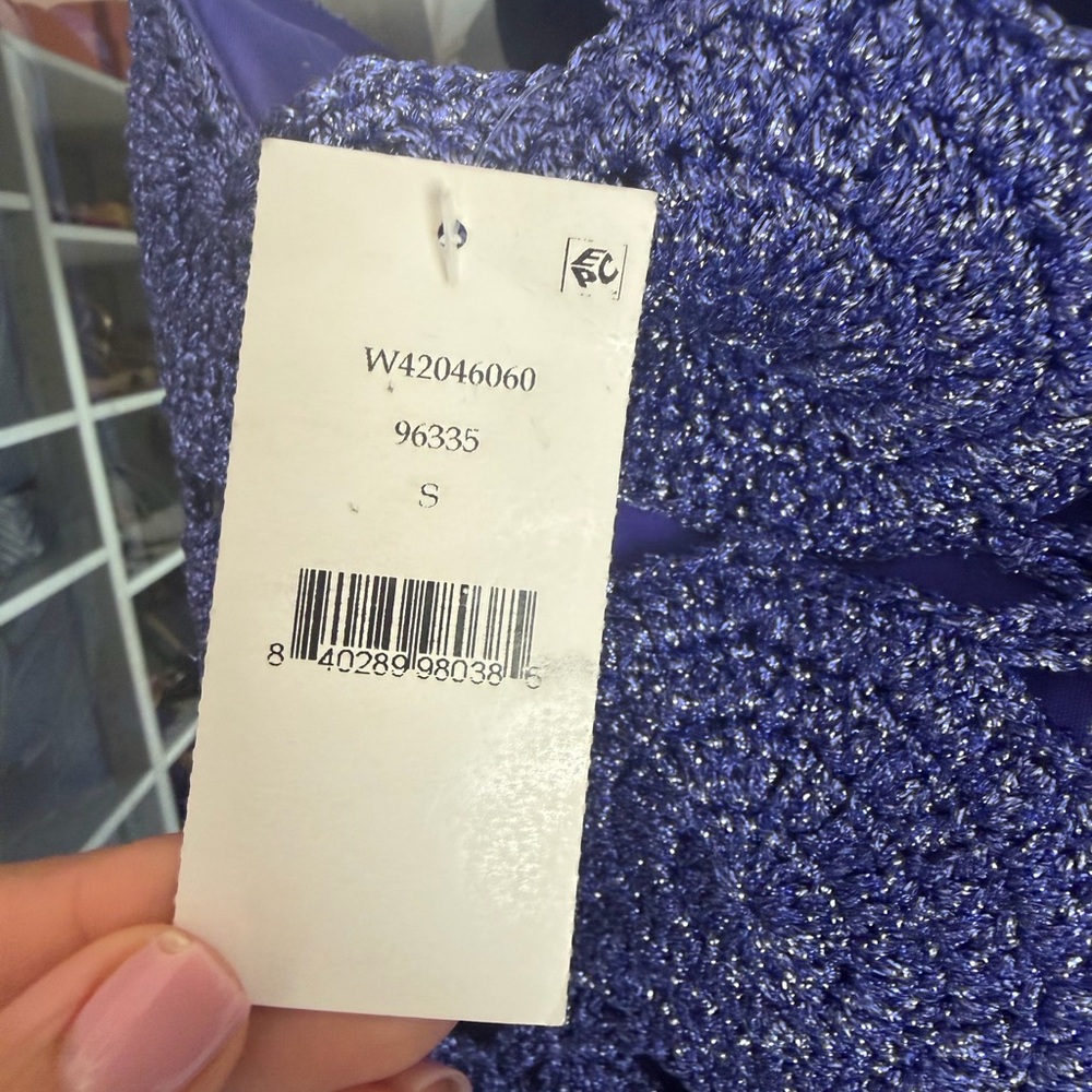 Simon Miller Sparkle Crochet Halter Dress in Deep Purple - Picture 3 of 7
